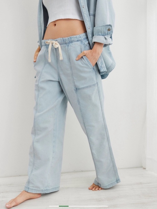 Denim - NWOT Aerie Me-Day Tie Waist Pant Size Large